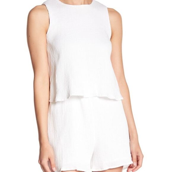 J.O.A. Layered Romper Button Back Detail BC5266 S - Picture 1 of 10